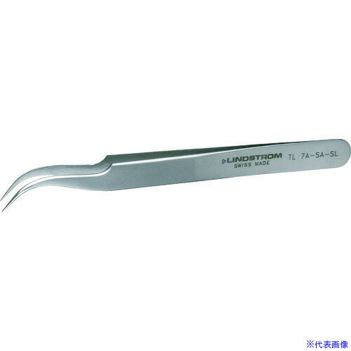 ■リンドストローム 静電気対策精密ピンセット 全長115×幅10mm 先曲型 TL7ASASL(4982231)