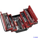 ■TONE 整備用工具セット ツールセット レッド、ブラック 間口410×奥行220×高さ200mm 54点セット 700SD23(4991735)[法人・事業...