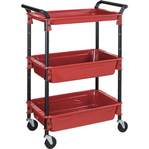 ■TRUSCO ツールワゴンロイヤル 586X320X833 深2浅1 赤 TWR4(R)(5014298)