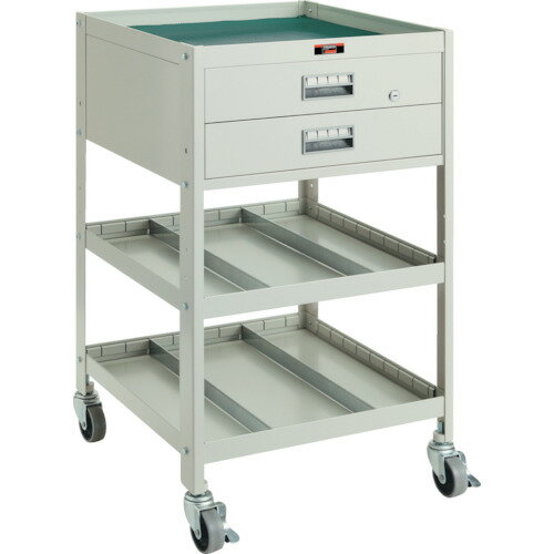 ■TRUSCO アングル式ツールワゴン BUWF型ワゴン 500X530XH900 3段 2段引出付 BUWF2(5017670)[送料別途お..