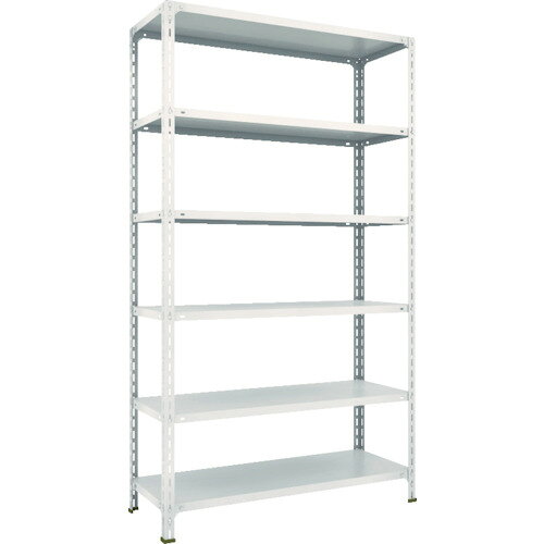 ■TRUSCO スチールラック 軽量棚開放型 W1200XD450XH2100 6段 ネオグレー 74X16(NG)(5025044)