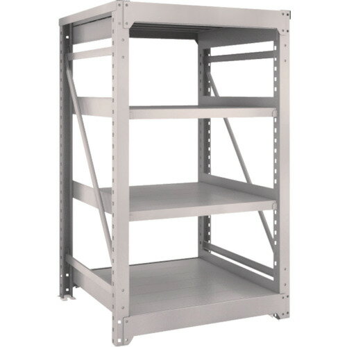 ■TRUSCO スチールラック M10型重量棚 900X900XH1500 4段 単体 ネオグレー M105394(NG)(5039703)[法人限..