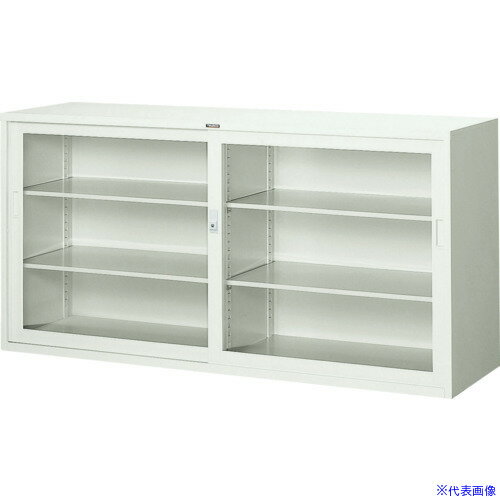 ■TRUSCO スタンダード書庫(D515) ガラス引違 1760XH880 N306GW(5070171)[法人限定]...
