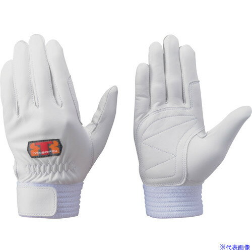 ■トンボレックス 羊革製手袋 手の平当て付 ホワイト R330WS(5117043)[送料別途お見積り][法人限定][掲..
