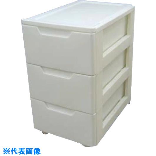 ■IRIS 224630 ロングチェスト HG-443 ホワイト/ベージュ HG443(5119022)[法人限定][外直送元]