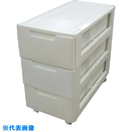 ■IRIS 224640 ロングチェスト HGL-393 ホワイト/ベージュ HGL393(5119049)[法人限定][外直送元]