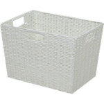 ■IRIS 538862 カラー編みバスケット KAB−38D ホワイト KAB38DWH(5132223)[送料別途お見積り][法人限定]..
