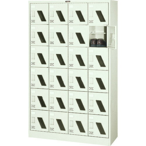 ■TRUSCO シューズケース 24人用 1050X380XH1700 棚付 窓付 SC24WM(5209293)[法人限定][直送元]