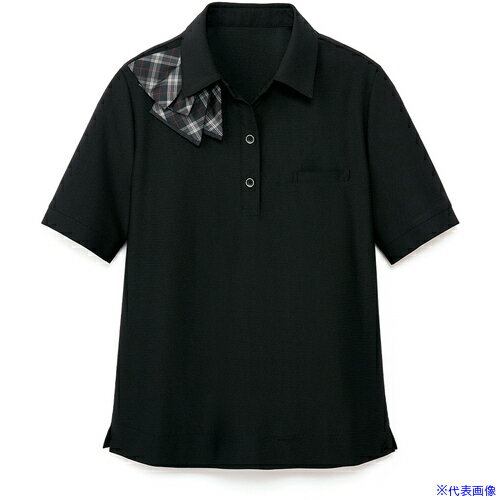 ■GROW ポロシャツ 半袖 黒 レディース 事務服 ブラック S GCSL2204B9S(5214682)[送...