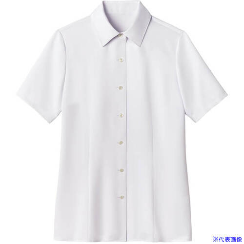 ■GROW トップクール・カルゼ半袖ブラウスホワイト19 GBSL1870A119(5230112)[送料別途お見積り][法人限定][掲外取寄]