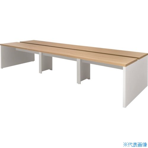 ■アールエフヤマカワ ソリード フリーアドレス用デスク2 W3600×D1200 オーク×ホワイト脚 RFTFT23612OAW..