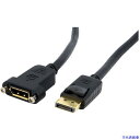 ■スターテック DisplayPort 1.2 ケーブル/ 延長用/91cm/4K60Hz/オス - メス/パネルマウント型/延長コード DPPNLFM3(53...