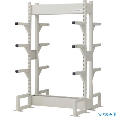■TRUSCO ボルトレス長尺保管棚M3 複式基本1800X450XH2400 4段 VRM38654W(5388187)[送料別途お見積り][法人限定][直送]