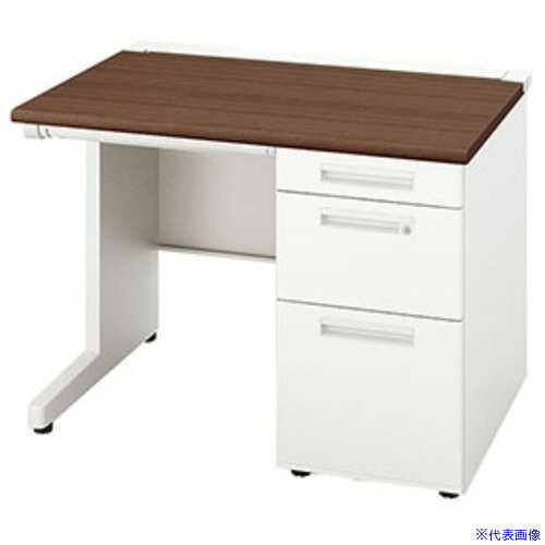 オレンジブック トラスコ中山　TRUSCONAIKI 片袖デスク XEHH型/天板:ダークウォールナット 本体:クリアーホワイト/W1000×D800×H720 〔品番:XEHH108BWWN〕[ 注番:5441958]特長●これからのワー...