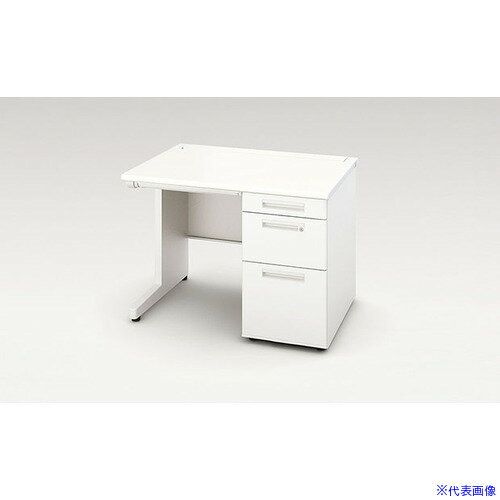 ■NAIKI 片袖デスク XEHH型/天板：ホワイト 本体：クリアーホワイト/W1000×D800×H720 XEHH108BWH(5443490)[送料別途お見積り][法人限定][外直送]