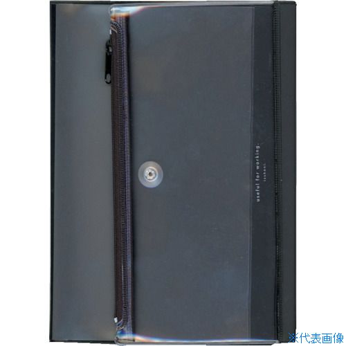 ■DAIGO isshoni.ペンケース付ノートカバーPVC A5 Rブラック N1939(5536176)×10[送料別途お見積り][法人..