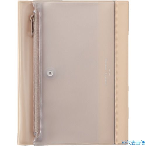 ■DAIGO isshoni.ペンケース付ノートカバーPVC B6 Rベージュ N1929(5536177)×10[送料別途お見積り][法人..