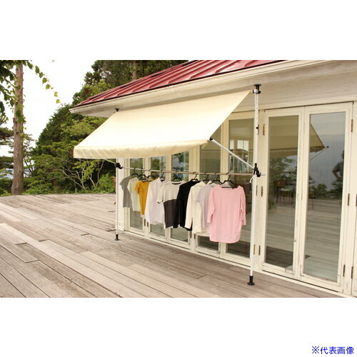 ■TASSCOM 竿付きオーニング4 2m ベージュ TAN90220ABE(5566098)[法人・事業所限定][外直送元]