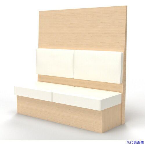 ■TRUSCO ミーティングベンチシングル H1500XW1200XD575木目ナチュラル 生地レザーホワイト MBS54NLW(55..