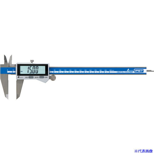 オレンジブック トラスコ中山　TRUSCOシンワ デジタルノギス 大文字2 200mm防塵防水 〔品番:19938〕[ 注番:5624058]特長●デジタルユニット部は防塵・防水性能IP67です。●読み取りやすい文字高13mmの大型液晶を採用しました。●微調整に便利な微動送り付です。●オートパワーオフ機能付です。●最小読取値が0.01mmで精密な作業に最適です。●比較測定のできるゼロセット機能付です。●測定値の固定ができるホールド機能付です。●保管や持ち運びに便利なケース付です。仕様●測定範囲(mm)：0.01〜200●最小表示(mm)：0.01●最大許容誤差(mm)：外側測定：±0.03●外側用ジョウ(mm)：49●内側用ジョウ(mm)：19●デプスバー：有仕様2●使用温度0〜40℃●オートパワーオフ無操作状態で約5分後●防塵・防水性能：IP67●電源：コイン型リチウム電池（CR2032）×1個(テスト電池付属)材質/仕上●本体：ステンレス●デジタルユニット部：ABS樹脂セット内容/付属品●収納ケース付注意原産国（名称）中国JANコード4960910199385本体質量195gオレンジブック トラスコ中山　TRUSCOシンワ デジタルノギス 大文字2 200mm防塵防水 〔品番:19938〕[注番:5624058][本体質量：195g]《包装時基本サイズ：395×162×56》〔包装時質量：535g〕分類》測定・計測用品》測定工具》ノギス☆納期情報：仕入れ先通常在庫品 (欠品の場合有り)