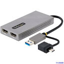■スターテック ディスプレイアダプター/USB-C & USB-A/デュアルディスプレイ/HDMI/11cmケーブル/Win & mac 107BUSBHDMI...