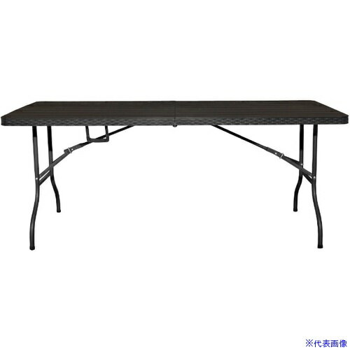 ■TASSCOM 木目調折り畳みテーブル 180cm TAN3006180(5727475)[法人・事業所限定][外直送元]