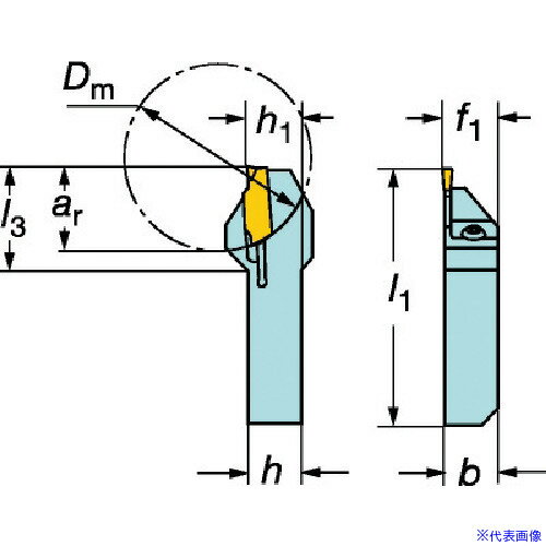■SANDVIK QSホールディングシステム コロカット1・2用突切り・溝入れバイト(480) QSLF123F171616B(5733391)[送料別途お見積り][法人限定][掲外取寄]