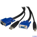 ■スターテック KVMケーブル/1.8m/ユニバーサルUSB KVMスイッチケーブル/USB VGA/CPU切替機ケーブル SVUSB2N16(5745272)...