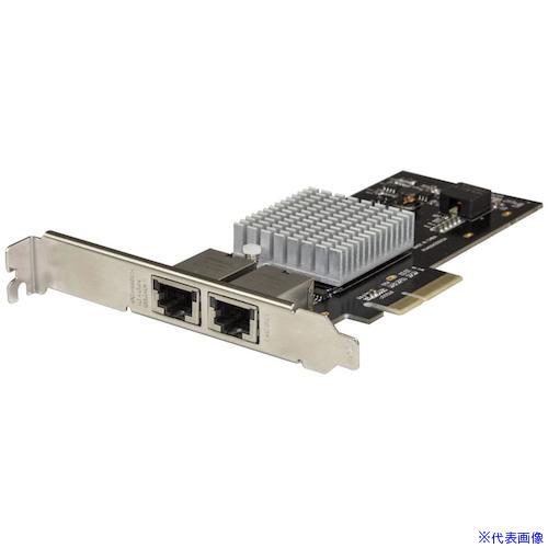 ■StarTech ネットワークアダプターカード/PCI Express x4/2ポート/10GbE RJ45 LAN カード ST10GPEXNDPI(5745281)[法人限定][外直送元]