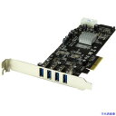 ■StarTech USB増設PCIeカード/4x USB−A/5Gbps/ペリフェラル・SATA電源/UASP対応/インターフェースボード PEX...