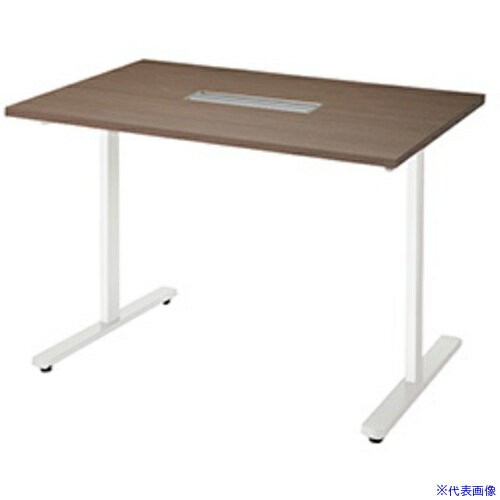 ■NAIKI ミーティングテーブル(配線付/直線テーブル モプト MP型/天板:ショコラアッシュ 脚:クリアーホ..