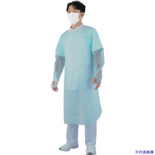 ■IRL プラスチックガウン 指フック SHG003(5801337)×16[送料別途見積り][法人・事業所限定][掲外取寄]