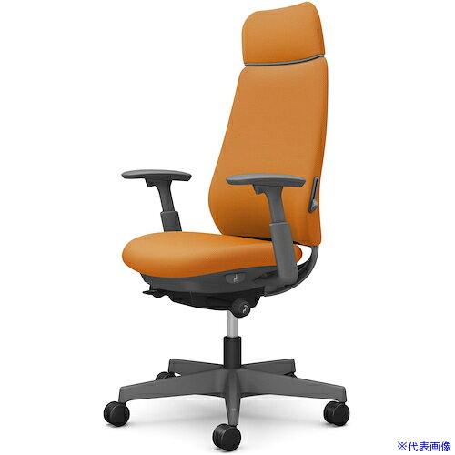 ■OKAMURA ポータム,可動肘,背クッション,EXスタンダードタイプ,ダークグレー,ハン...