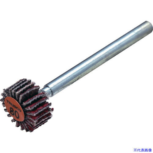 ■TRUSCO セラミックフラップホイール 軸径3mm #80 外径10×幅5×軸長30 (10個入) TCF1005CE80(5880620)