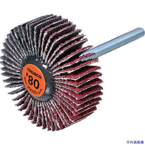 ■TRUSCO セラミックフラップホイール 軸径3mm #80 外径30×幅10×軸長30 (10個入) TC...
