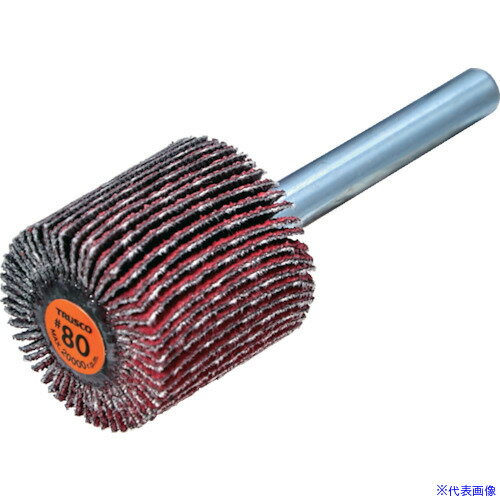 ■TRUSCO セラミックフラップホイール 軸径6mm #80 外径25×幅25×軸長40 (5個入) TCF2525CE80(5883706)