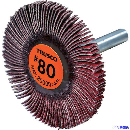 ■TRUSCO セラミックフラップホイール 軸径6mm #80 外径50×幅5×軸長40 (5個入) TCF5005CE80(5883714)