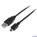 ■スターテック USB 2.0ケーブル/1m/Type‐A - Mini-B/480Mbps/オス-オス/ブラック USB2HABM1M(5944527)[法人...