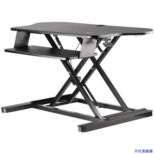 ■スターテック 昇降デスク/キーボードトレイ付きL字型スタンディングデスク/大型作業面(908x530mm)/PC..