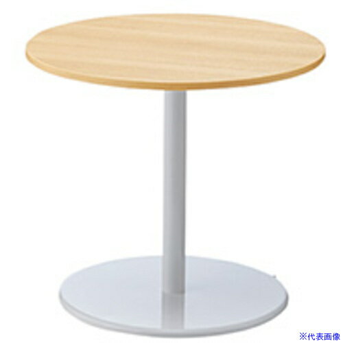 ■NAIKI ミーティングテーブル KLR型/天板:シルクウッド 脚:クリアーホワイト/Φ750×H680 KLRM75RWS(5963..