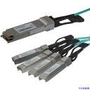 ■スターテック AOCブレークアウトケーブル/15m/Cisco製品QSFP-4X10G-AOC15M互換/C9300 C3850対応 QSFP4X10AO15...