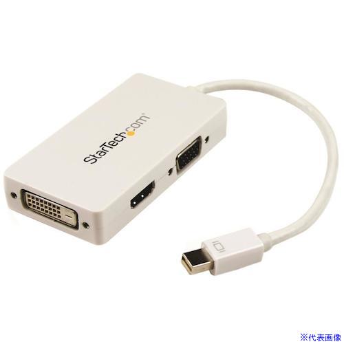 ■スターテック ディスプレイアダプター/mDP 1.2 - HDMI，VGA，DVI/1080p/アクティブ変換/ホワイト MDP2VGDVHDW(5977976)