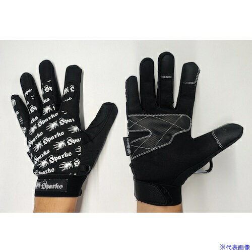 ■川西 合皮手袋 スパークス ブラック Lサイズ 2945BKL(6019492)[送料別途見積り][法人・事業所限定][掲..