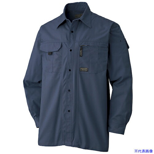 ■Atackbase 長袖シャツネービーM 611602002(6087209)[送料別途見積り][法人・事業所限定][外直送]