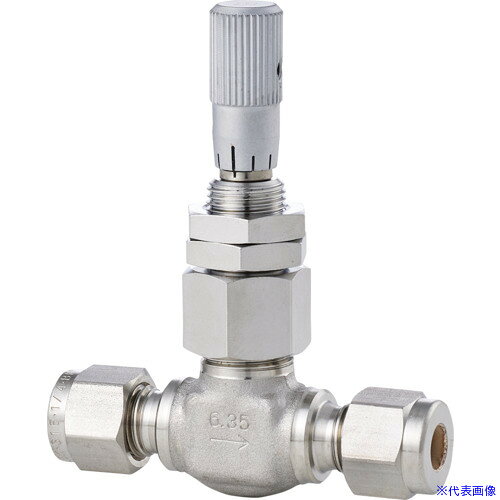 オレンジブック トラスコ中山　TRUSCOFujikin 超微量調整CV値0.03 SUS鋼製ニードルバルブ 3.92MPa UN−94M−L 〔品番:UN94M6.35LRV〕[ 注番:6091942]特長●ボディは堅牢な鍛造仕上げ。●コンパクト。●微少流量調整が可能。●パネルマウント可能。●マイクロメーター式開度指示機構。用途●各種プラント計装、サンプリングライン、その他ガス、液ラインの流量調整用仕様●呼び径A：ニューV-Lok継手6.35mm●全長(mm)：59.8●高さ(mm)：71●ハンドル径D(mm)：10.8●最高許容圧力(MPa)：4●使用温度範囲(℃)：0〜80仕様2●ニードルバルブ●2圧縮リング式●手動材質/仕上●ステンレス鋼製　　ボディ材質：SUSF316セット内容/付属品注意原産国（名称）日本JANコード本体質量140gオレンジブック トラスコ中山　TRUSCOFujikin 超微量調整CV値0.03 SUS鋼製ニードルバルブ 3.92MPa UN−94M−L 〔品番:UN94M6.35LRV〕[注番:6091942][本体質量：140g]《包装時基本サイズ：143×106×70》〔包装時質量：1446g〕分類》工事・照明用品》管工機材》バルブ☆納期情報：オレンジブック掲載以外でメーカー直送品【法人限定＝会社名ご記入お願い致します。】