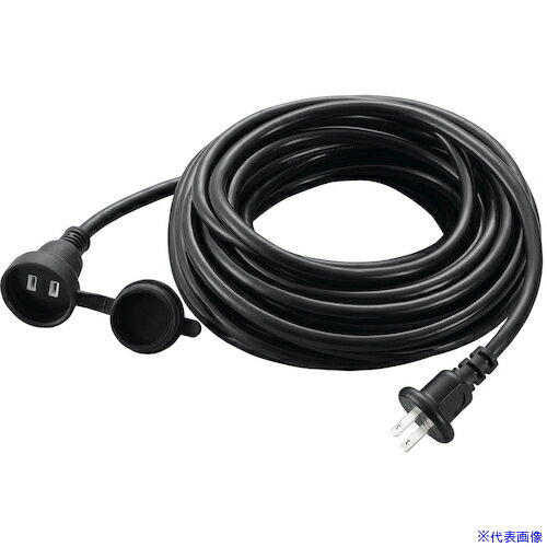 ■YAZAWA 防雨型延長コード1個口10mブラック H7RP1010BK(6115599)[送料別途見積り][法人・事業所限定][..