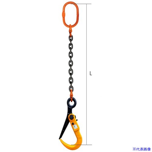 ■コンドーテック 敷鉄板用フック付 チェーンスリング 大型マスターリンク付 K−SLH2N−2Tx1.5M 03501KSLH..