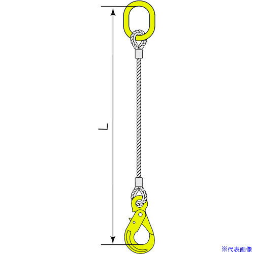 ■コンドーテック マーテック金物付JISロック止ワイヤ BK ロッキングフック・大型マスターリンク付 φ12×..