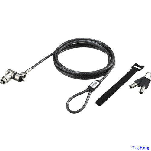 ■バッファロー シリンダー錠タイプワイヤーロック 3種スロット対応統一キー仕様 BLC11T(6124721)[送料..