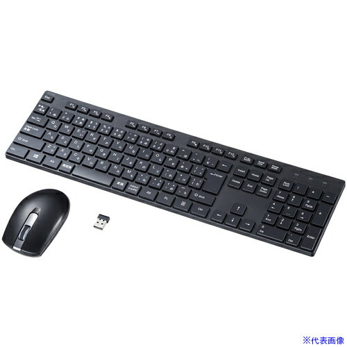 ■SANWA 静音マウス付ワイヤレスキーボード SKBWL39SETBK(6163400)[法人限定][外直送元]